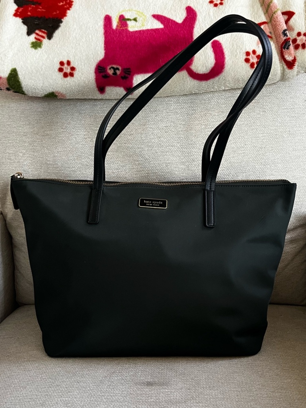 kate spade Black Nylon Tote with Double Straps